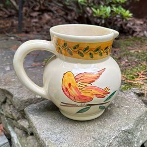 Vintage Atelier du Sage, France pour Pastis and Co, Handpainted Pottery Pitcher